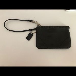 Black leather Coach wristlet